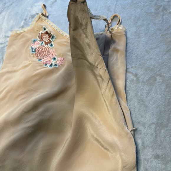 Vintage Y2K Silk Babydoll Top Fairy Festival Dainty 90's Lace Embroidered - Picture 8 of 12